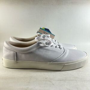 Toms Fenix Leather Alpargata Shoes Lace Up Sneakers White Size 12